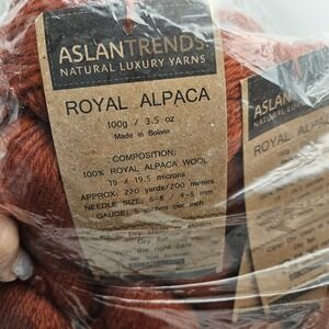 Rare DISCONTINUED - Lot Of 5 Skeins - Aslan Trends Royal Alpaca - Natural Luxury